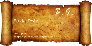 Pukk Irén névjegykártya